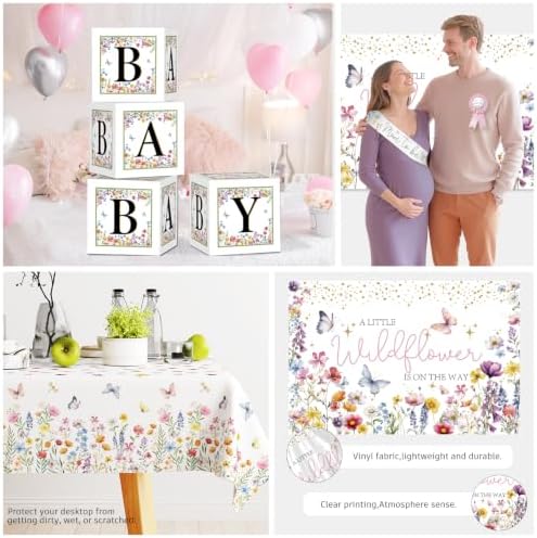 cocomigo Wildflower Baby Shower Decorations, All-in-One Set for 20 Guests - Image 6