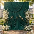 10ftx10ft Hunter Green Backdrop Curtains for Parties, Wrinkle Free 2 Panels Silky Polyester Photo Backdrop Drapes Back Drop Cloth Drapery for Wedding Birthday Photography Background by CO-AVE