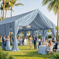 50ftx40ft Dusty Blue Ceiling Curtain for Wedding Parties by PartyVillage