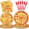 96Pcs Pizza 2nd Birthday Party Decorations for Baby Shower, Serves 24 by Greencian