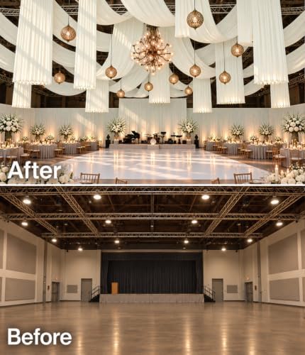 20ftx30ft Ivory Ceiling Drapes for Wedding Parties - Image 2