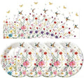 50 Pcs Wildflower Plates and Napkins Set, 7 Inch Floral Party Supplies by Unknown