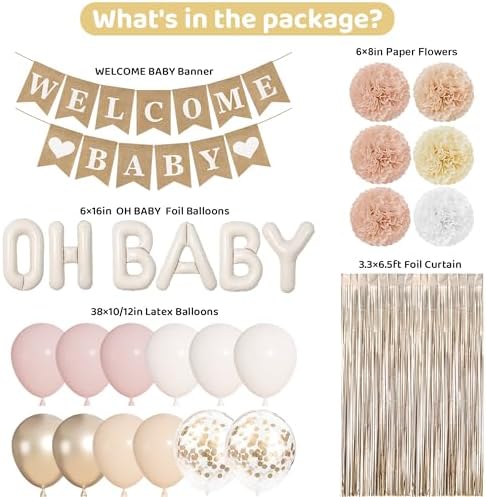 Ouddy Party Champagne Gold Boho Baby Shower Decorations for Boys Girls - Image 3