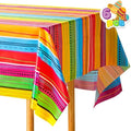 JOYIN 6 pcs Cinco De Mayo Printed Plastic Tablecover w/Multi Color Style (54 x 108 INCHES) for Fiesta, Taco Night, Birthday, and Mexican Themed Party by JOYIN