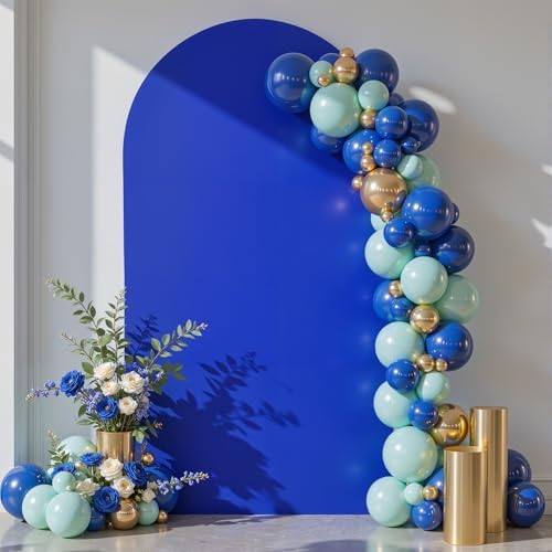 7.2 ft Arch Backdrop Cover Royal Blue - Double-Sided Spandex Arch Covers Stretchy Backdrop for Balloon Arches Birthday Party Baby Shower Banquet Wedding Photo Background - Image 6