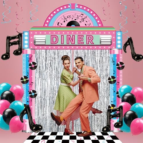 31 Pcs 50s Party Decorations Rock and Roll Sock Hop Birthday Party Supplies - Image 5