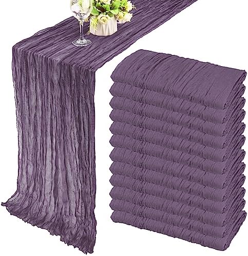 35x120 Inch Grape Cheesecloth Table Runner Wedding Birthday Party Decor by Fivenl