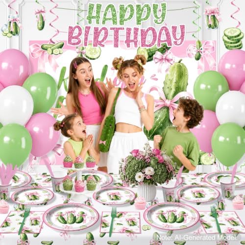 Xynic 216PCS Pickle Party Decorations, Girls Birthday Decorations Serves 25 - Image 4