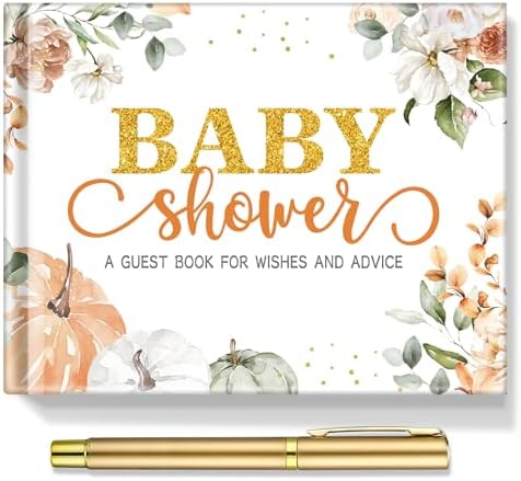 Fuyoooo 27 Pcs Little Pumpkin Baby Shower Guest Book Baby Shower Sign by Liraitoya
