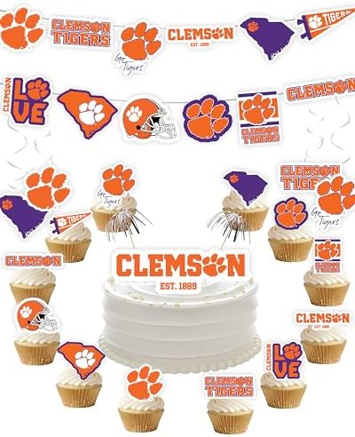 Clemson Party Decor Graduation Decorations Tigers Birthday Supplies 42 Pc by PartyKandyDecorGifts