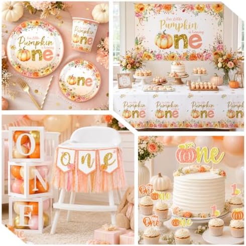 Our Little Pumpkin is Turning One Decorations for Girls, Serve 20 Guests - Image 6