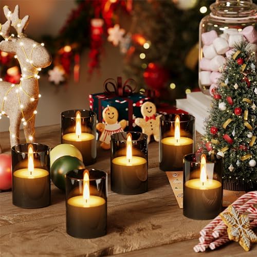 12Pack Flameless LED Candles with Timer, Battery Operated, Black, 2"x3" - Image 5