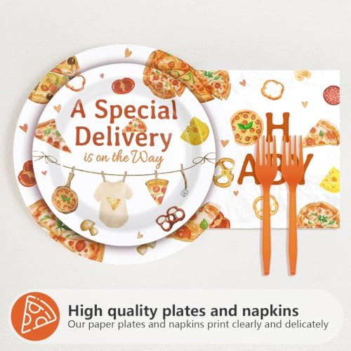 96Pcs Pizza Baby Shower Party Decorations for Boys Girls, Serves 24 - Image 3