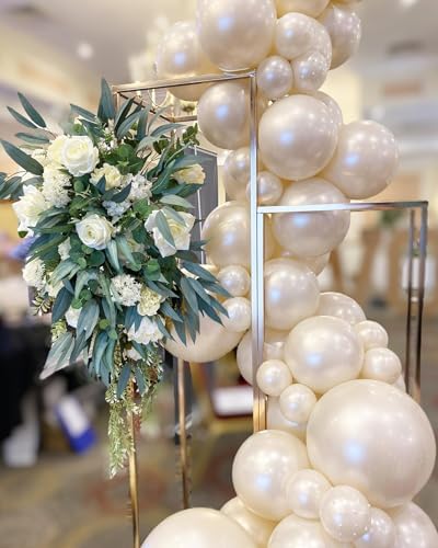 118Pcs Pearl Balloon Garland Arch Kit - Wedding Party Decorations with Pearl White Sand Double Stuffed Pearl Ivory Balloons for Engagement Bridal Shower Birthday Baby Shower Party Decorations - Image 5