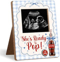 Blue Bow Retro Soda Fountain Baby Shower Decor Frame, She's Ready to Pop by Unknown