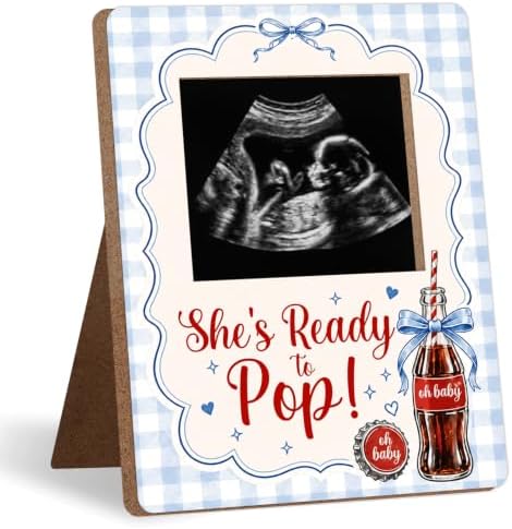 Blue Bow Retro Soda Fountain Baby Shower Decor Frame, She's Ready to Pop by Unknown