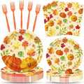 96PCS Fall Pumpkin Plates and Napkins, Thanksgiving Autumn Party Supplies by FightingtoAchieve