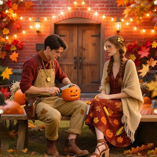 7x5Ft Fall Backdrop Fall Thanksgiving Backdrops for Photography Autumn Backdrop with 4 Grommets Fall Background Maple Leaves Pumpkins Harvest Party Photo Booth Banner Studio Props - Image 5