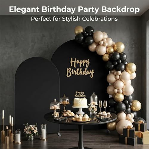 Black Arch Backdrop Cover Set of 2, 7.2FT& 6FT - Image 3