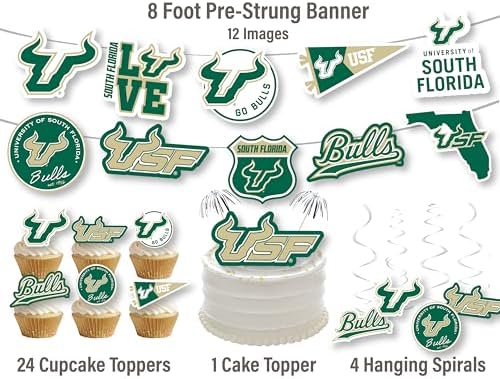 USF Merch Decorations South Florida Party Decor Graduation 42 Pc - Image 3