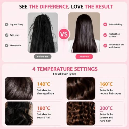 2-in-1 Straightening Brush and Flat Iron (Black) - Image 3