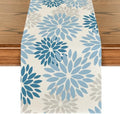 Artoid Mode Light Blue Dahlia Floral Pinnata Summer Table Runner, Seasonal Kitchen Dining Table Decoration for Home Party Decor 13x72 Inch by ArtoidMode