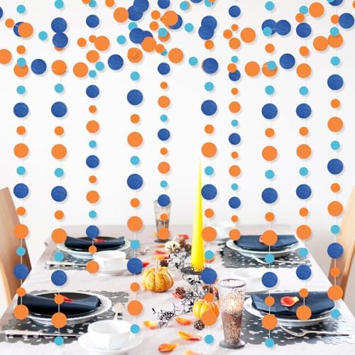 Outus 10 Pieces Orange,Blue Round Dots Garland Party Hanging Decor - Image 4