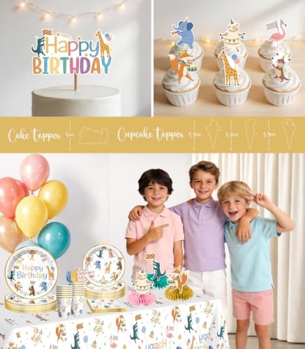 Xynic 207pcs Party Animal Birthday Decorations Tableware Set, for 25 Guests - Image 6