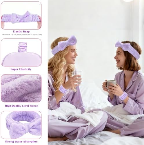 65 Pcs Sleepover Party Supplies for Women Include Spa Headband Sleep Eye Mask Pink Scrunchie with Coquette Bow Mirror Hair Comb Gift Bags for DIY Spa Sleepover Slumber Wedding Birthday Party Favors - Image 3