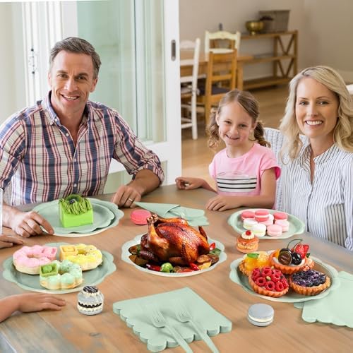 96 Pcs Sage Green Paper Plates and Napkins Set Party Supplies for 24 Guests - Image 7