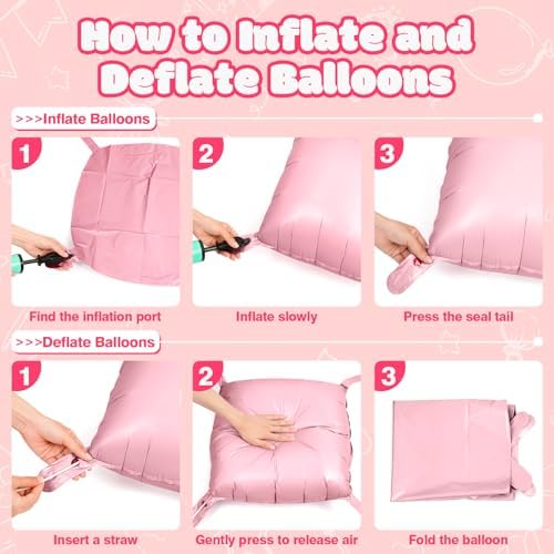 NISOCY 25PCS Matte Pastel Pink Square Foil Balloons Wall Backdrop - Image 3