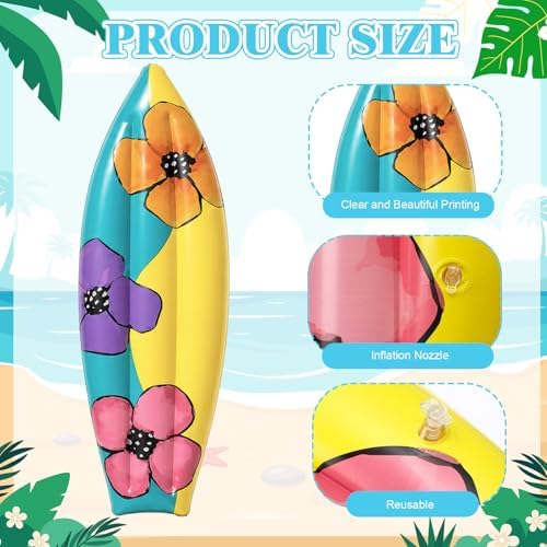 JellyArch 4 Pcs Hawaiian Inflatable Surf Board 36 in Luau Pool Party Decor - Image 4