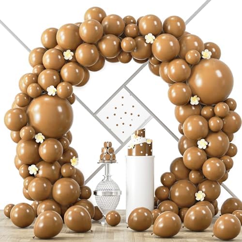 Voircoloria 90pcs Brown Balloons Garland Arch Kit, 18 12 10 5 Inch by Voircoloria