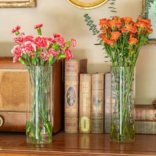 7pcs Glass Cylinder Vases for Centerpieces - 10 Inch Tall Glass Vases for Flower, Clear Flower Vase Bulk Floating Candle Vase for Table Centerpiece Wedding Home Décor - Image 3