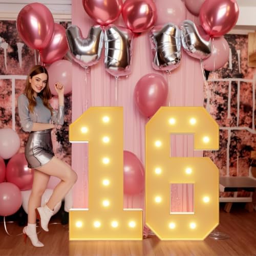 imprsv 16 Marquee Numbers, 4FT Light Up Numbers for 16th Birthday Decor - Image 6