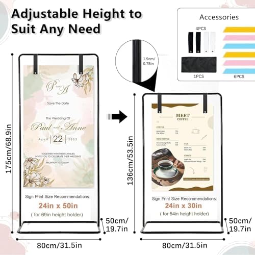 Wedding Sign Stand, Welcome Poster Easel Stand,Black,2 Pack - Image 2