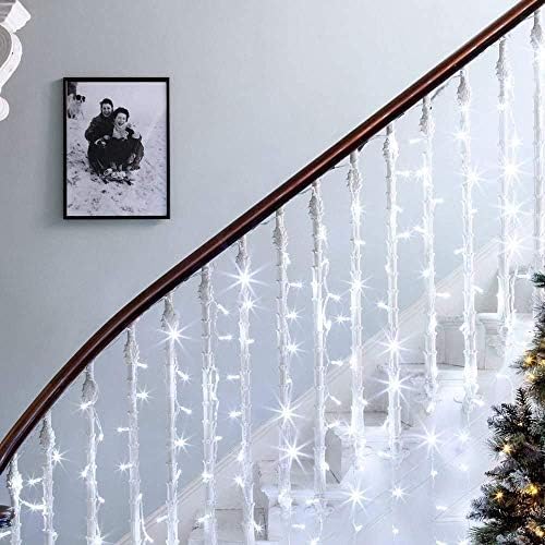 Lepro Lighting Ever 594 LED Curtain Lights Cool White, Hanging Fairy String Lights for Bedroom Wall, Indoor Outdoor Backdrop Lights for Wedding, Party, Patio Gazebo (20x10ft, 27 Strings, 9" Apart) - Image 4