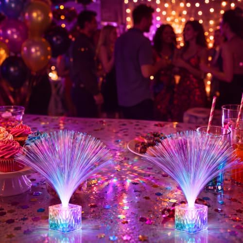 Amylove 16 Pcs Mini Fiber Optic Lamp Glow Party Favors, Clear, 10 Inch - Image 4