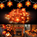 Dazzle Bright 2 Pack Thanksgiving Maple Leaf String Lights, Total 20FT 40 LED Battery Operated Lighted Fall Leaves Garland, Halloween Decorations for Indoor Outdoor Autumn Harvest Decor by DazzleBright