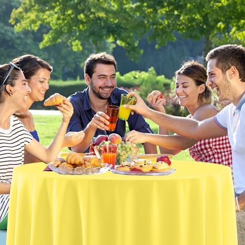 12 Pack Round Pastel Disposable Tablecloths for Party, 84 Inch - Image 4