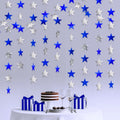 Blue Silver Shining Star Hanging Garland Blue Silver Hanging Sparkling Star Streamer Bunting Banner Twinkle Backdrop for Wedding Baby Shower Birthday Christmas Decorations 40 Feet by Eeatour
