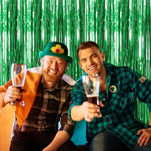 2 Pack Foil Curtain Backdrop Green Metallic Tinsel Foil Fringe Curtains Photo Booth Props for Birthday Wedding Engagement Baby Shower Bachelorette Christmas Holiday Celebration Party Decorations - Image 6