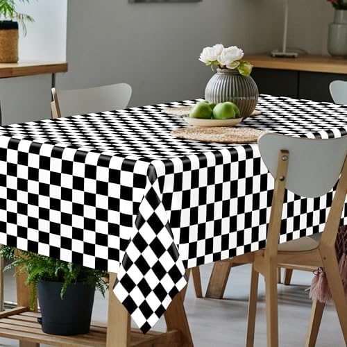 QZYL 4Pack Plastic Table Cloth Disposable, 54" x 108" Waterproof Tablecloths Rectangular, Black and White Checkered Table Cover for Picnic Birthday Party Supplies Outdoor Gathering BBQ Holiday Dinner - Image 6