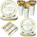 Yungyan 252 Pcs Sage Green Thank You Party Tableware Set Thank You for All You Do We Appreciate You Plates Napkins Cups Cutlery for Employee Teacher Graduation Appreciation Party 36 Guests by Yungyan