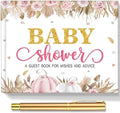 Fuyoooo 27 Pcs Pink Little Pumpkin Baby Shower Guest Book Baby Shower Sign by Liraitoya