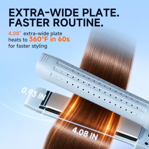 Tideway Hair Straightener,Dual Voltage 1" Ceramic Travel Flat Iron Cool Air - Image 4