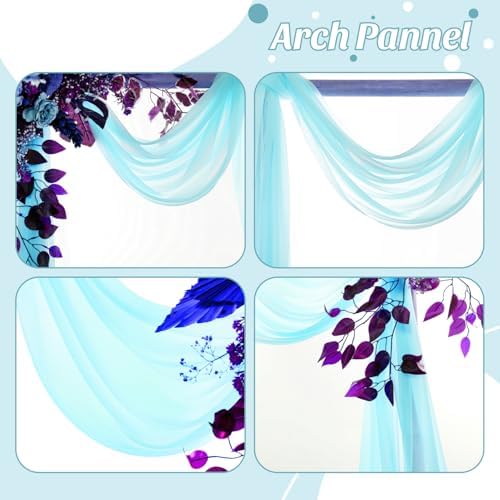 Pack of 1 Wedding Arch Drape Panel Fabric 30" x 30ft - Teal - Image 5