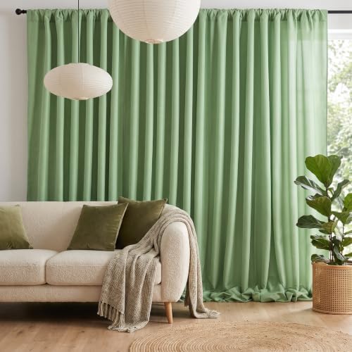 Sage Green Backdrop Curtains 30ftx10ft Wedding Polyester Photo Drapes - Image 2