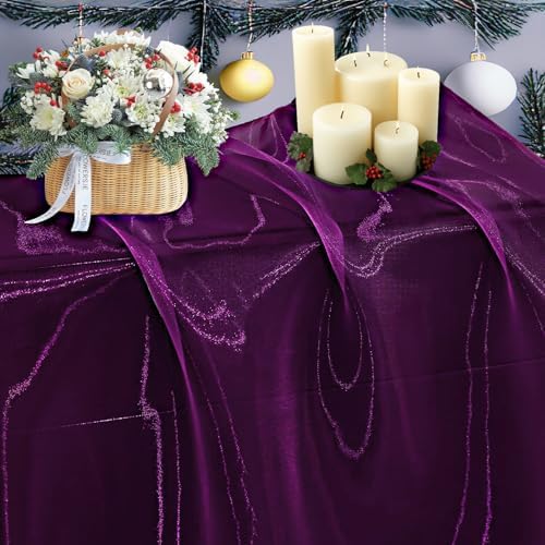 65 Yard Organza Fabric 44" Wide for Wedding Event Décor - Dark Purple by MDS