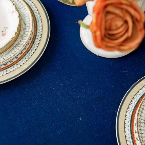 GLORY SEASON Velvet Tablecloth Luxurious Solid Round Table Cloth,Oblong Retro Farmhouse Ruffle Tablecloths Washable Table Cover for Party Wedding Baby Shower Kitchen Dinning Tabletop Decoration - Image 6